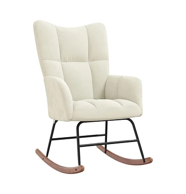 vidaXL Rocking Chair Cream White Velvet