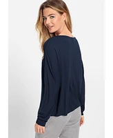 Olsen Women's Long Sleeve Mixed Media T-Shirt