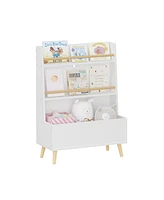 Slickblue Kids Bookshelf with Book and Magazine Rack – Book Organizer and Toy Storage Cabinet