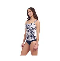 Profile by Gottex Women's Malaya Underwire E Cup Center Ruched Tankini