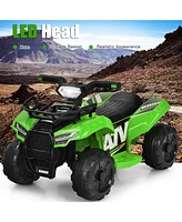 Costway 6V Kids Atv Quad Electric Ride On Car Toy Toddler with Led Light MP3