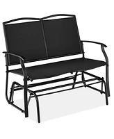 Best Choice Products 2-Person Outdoor Swing Glider, Steel Patio Loveseat, Bench Rocker w/ Armrests