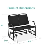 Best Choice Products 2-Person Outdoor Swing Glider, Steel Patio Loveseat, Bench Rocker w/ Armrests