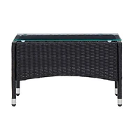 vidaXL Coffee Table 23.6"x15.7"x14.2" Poly Rattan