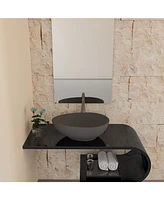 Casainc 15.35'' Concrete Oval Bathroom Sink