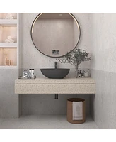 Casainc 15.35'' Concrete Oval Bathroom Sink