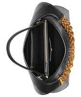 Donna Karan Plandome Chain Top Handle Leather Satchel