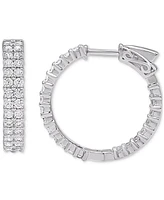 Diamond Double Row Hoop Earrings (2 ct. t.w.) in 14k White Gold