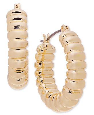 On 34th Small Croissant-Textured Hoop Earrings, 1.06", Created for Macy's