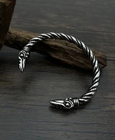 Rhona Sutton Silver Twisted Eagle Stainless Steel Bangle