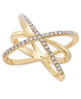 I.n.c. International Concepts Gold-Tone Pave Crisscross Ring, Created for Macy's