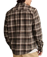 Lucky Brand Men's Big Slub Twill Plaid Long Sleeve Utility Shirt