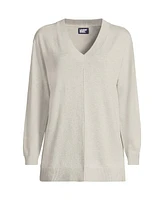 Lands' End Women's Fine Gauge Cotton Pullover Tunic Sweater
