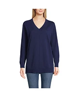 Lands' End Women's Fine Gauge Cotton Pullover Tunic Sweater