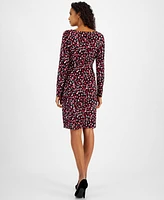 Kasper Women's Printed Long-Sleeve Sheath Dress, Regular & Petite Sizes