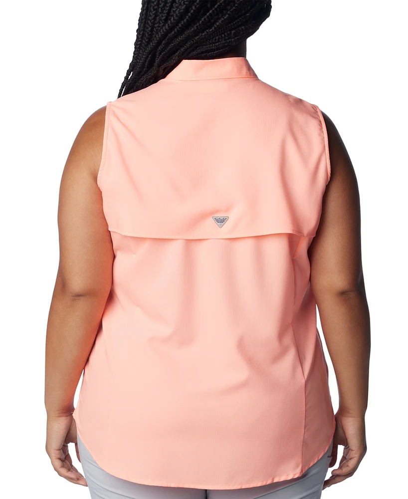 Columbia Plus Pfg Tamiami Button-Front Sleeveless Top