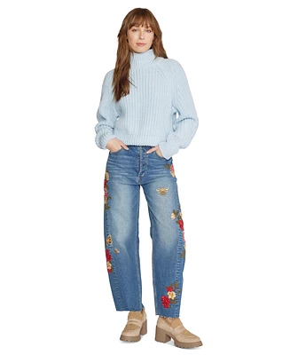 Driftwood Women's Parker Embroidered Barrel-Leg Jeans