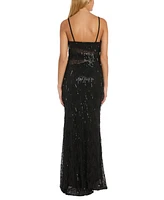 Morgan & Company Juniors' Sequined Fringe Gown