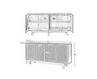 Hulala Home Contemporary Heinz 63"Wide Sideboard with Adjustable Shelves