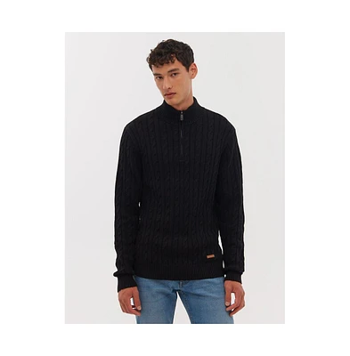 Bench Dna Men's Selsey Funnel Neck Quarter-Zip Sweater