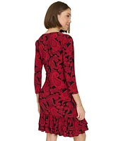 Tommy Hilfiger Women's Paisley-Print Ruffle-Hem Dress