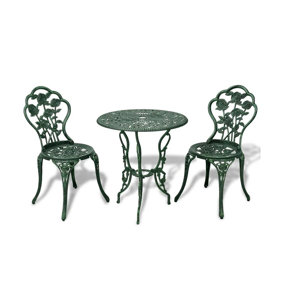 vidaXL 3 Piece Bistro Set Cast Aluminum