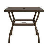 vidaXL Patio Table Brown 32.1"x32.1"x28.3" Steel