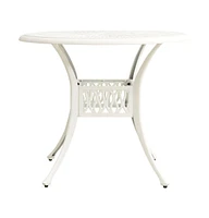 vidaXL Patio Table White 35.4"x35.4"x29.1" Cast Aluminum