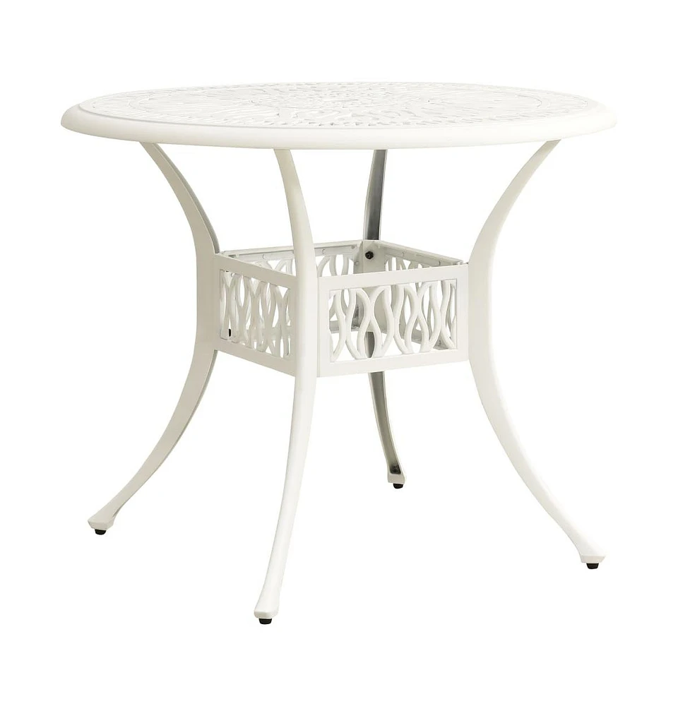 vidaXL Patio Table White 35.4"x35.4"x29.1" Cast Aluminum