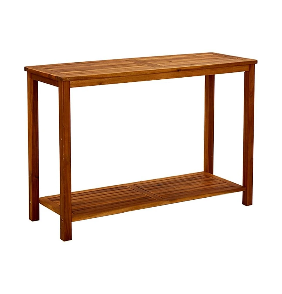 vidaXL Patio Console Table 43.3"x15.7"x29.5" Solid Acacia Wood