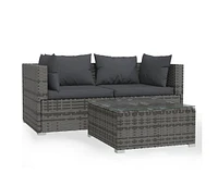 vidaXL Patio Furniture Set Piece with Cushions Poly Rattan
