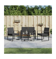 vidaXL piece Patio Dining Set with Cushions Pp Rattan