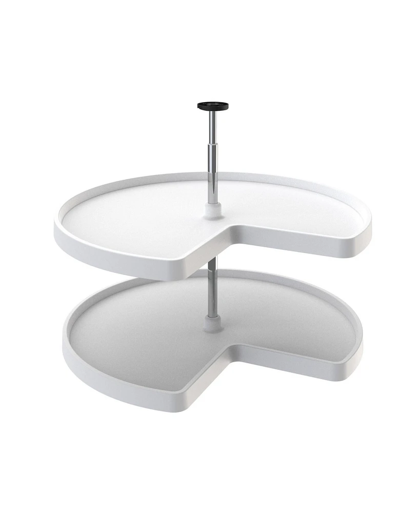 Rev-a-Shelf 32'' Lazy Susan Kidney Polymer 2-Shelf, White, 3472-32-11-52