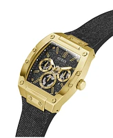 Guess Men's Multi-Function Black Denim or Silicone Watch 42mm