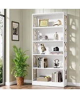 Tribesigns 70.87-Inch Tall White Bookshelf, 5