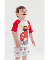 Sesame Street Baby Boys Elmo French Terry T-Shirt and Shorts Outfit Set to