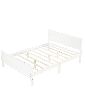 Slickblue Full Size Wood Platform Bed with Headboard