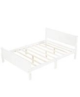 Slickblue Full Size Wood Platform Bed with Headboard