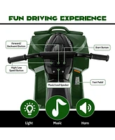 Costway 12V Battery Powered Kids Ride On Atv Electric 4-Wheeler Quad Car with MP3 & Ligh