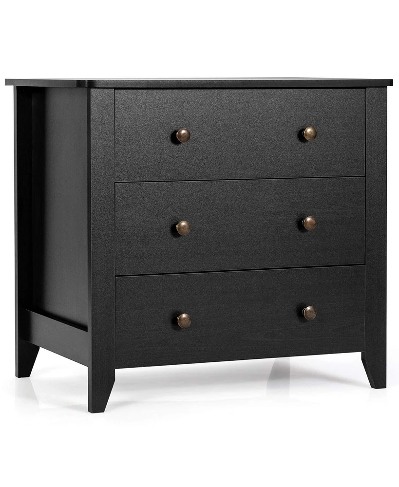 Sugift 3 Drawer Dresser Chest of Drawers Bedside Table