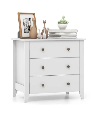 Sugift 3 Drawer Dresser Chest of Drawers Bedside Table