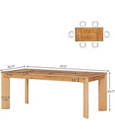 Tribesigns Modern Dining Table for 4 to 6 People, 62-Inch Rectangular Farmhouse Kitchen Table, Wood Dinner Table for Dining Room, Kitchen, Living Room