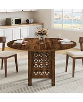 Tribesigns Round Dining Table for 4, 47-Inch Farmhouse Kitchen Table Round Dinner Table for 4