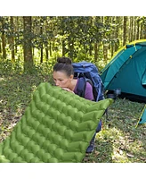 Bestway WanderLite Large Rectangular Sleeping Air Pad with Storage Bag, Green