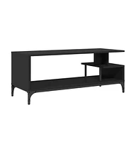 vidaXL Tv Stand Black 40.2"x15.7"x16.1" Engineered Wood and Powder-coated Steel