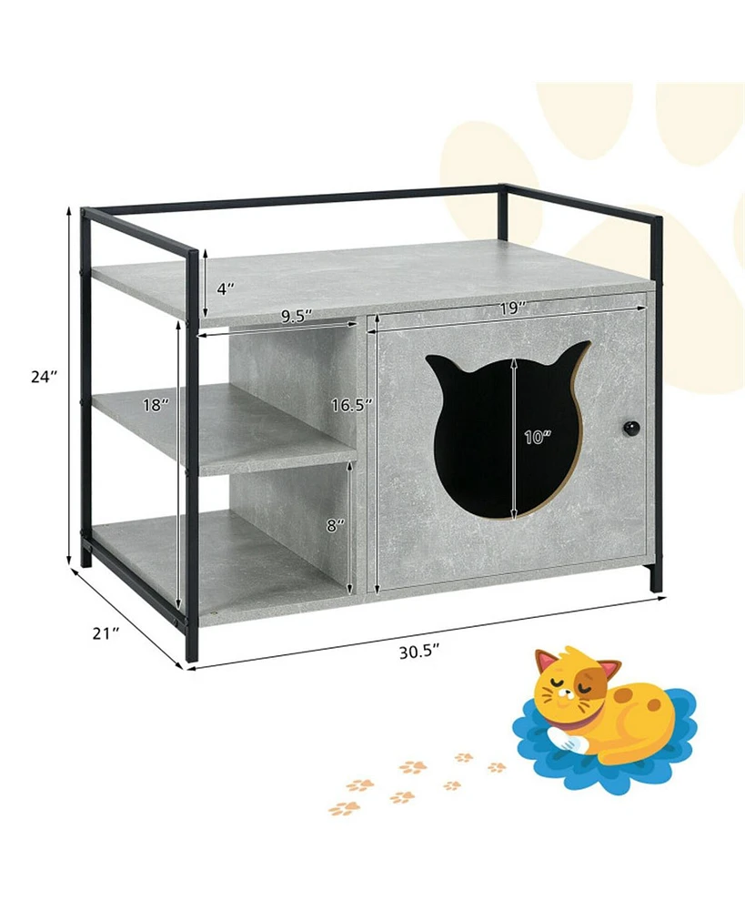 Slickblue Wooden Cat Litter Box Enclosure for Stylish and Functional Pet Care