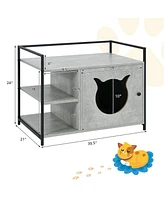 Slickblue Wooden Cat Litter Box Enclosure for Stylish and Functional Pet Care