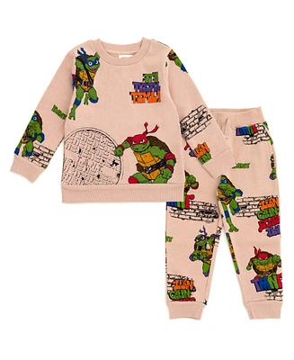 Teenage Mutant Ninja Turtles Little Boys Fleece Sweatshirt and Pants Outfit Set to (12 Months - 14-16)