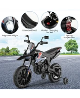 Costway 12V Licensed Aprilia Kids Ride On Motorcycle Electric Dirt Bike with Light & Music