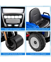 Costway Kids Ride On Roller 12V Electric Tractor Remote w/ Music & Led Light